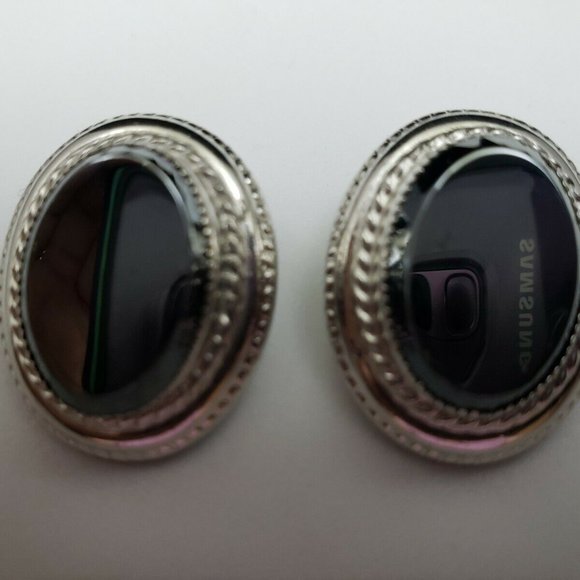 Vtg Whiting & Davis Co Hematite Clip On Earrings - Picture 4 of 12